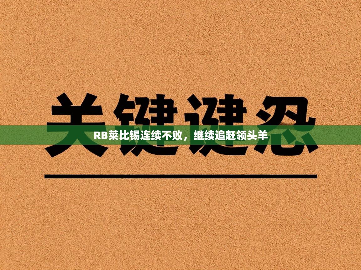 RB莱比锡连续不败，继续追赶领头羊